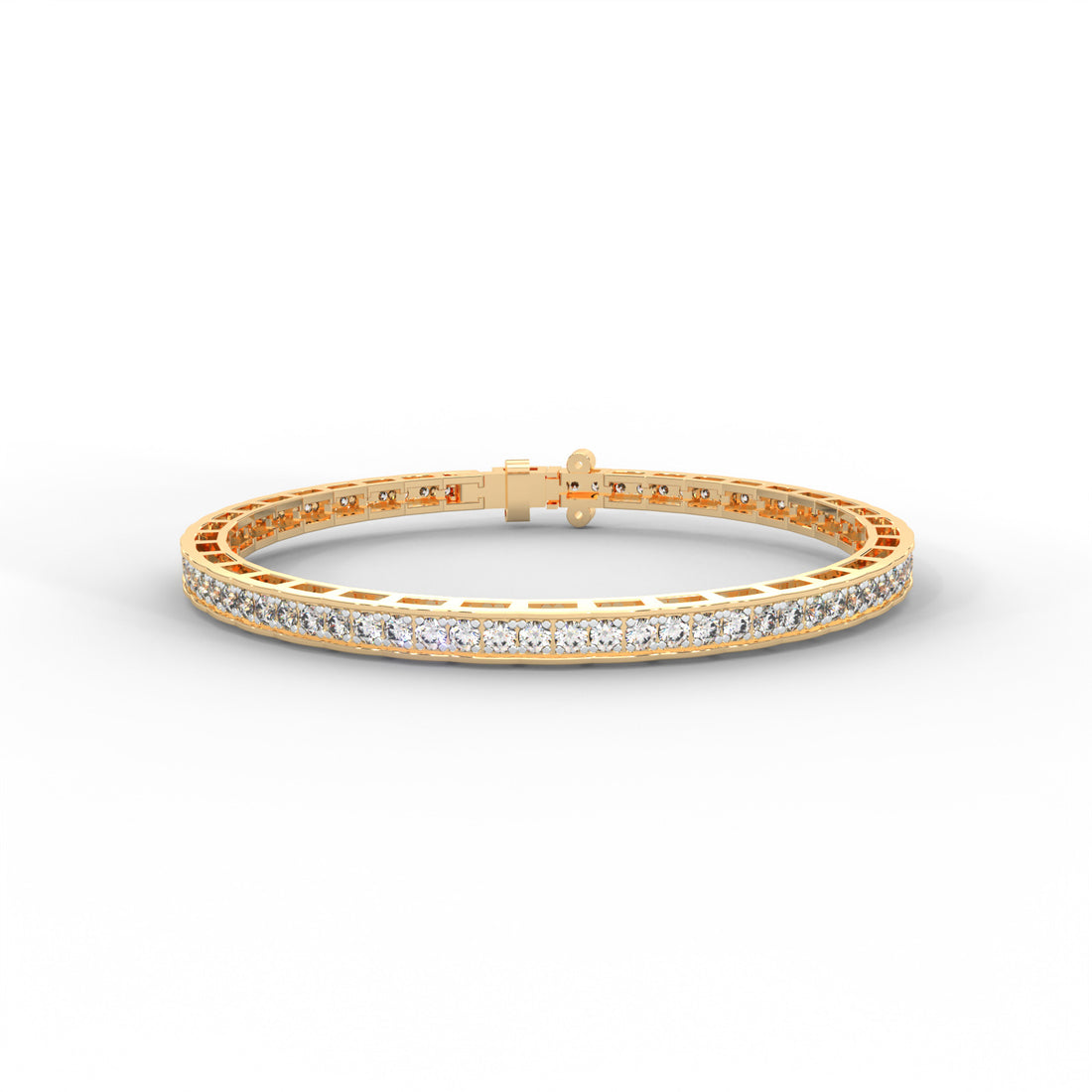 1.71 CARAT Round Moissanite Tennis Bracelet in 14K White Gold Plated