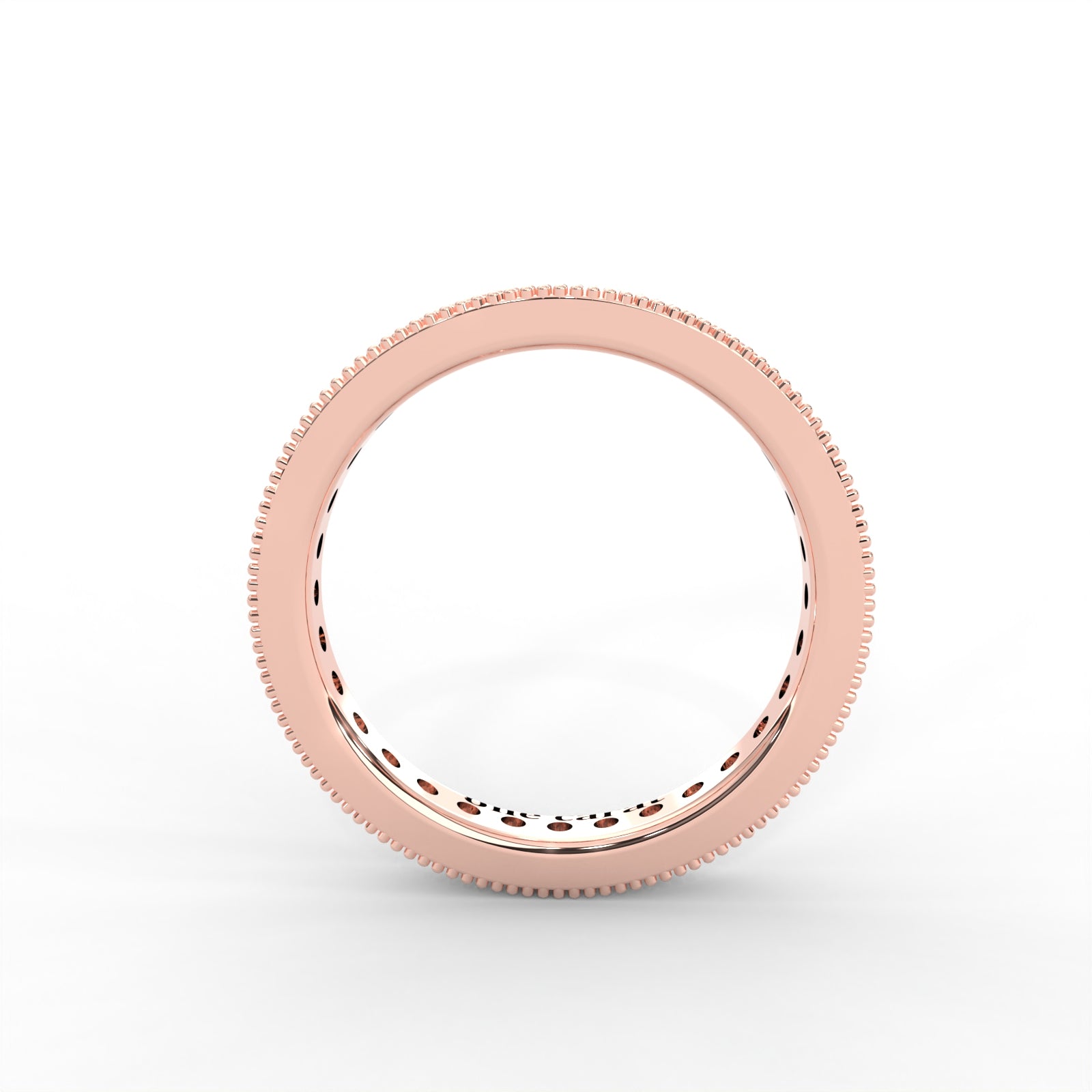 1 CARAT Round Moissanite Milgrain Channel Set Eternity Band in 14K Rose Gold Plated