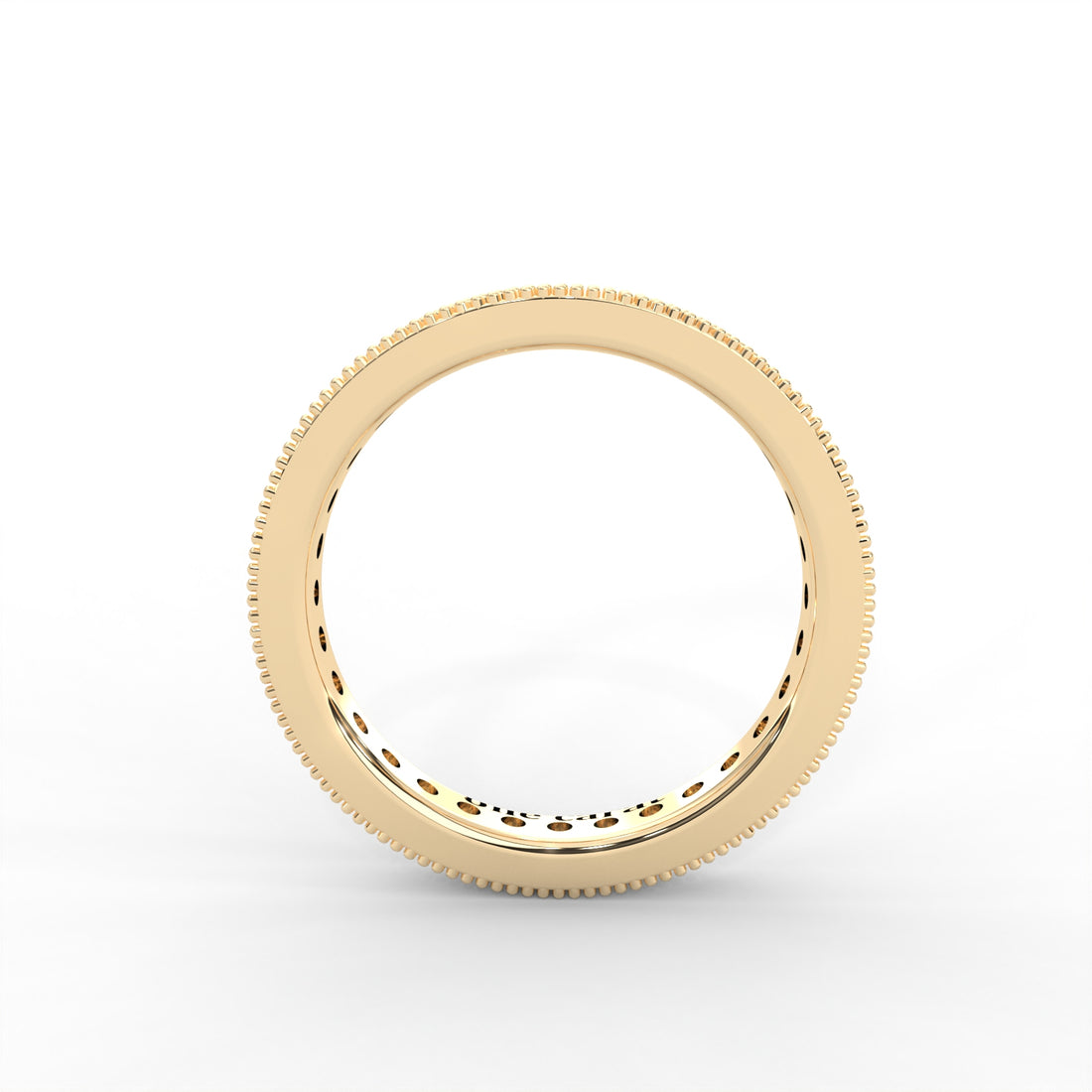 1 CARAT Round Moissanite Milgrain Channel Set Eternity Band in 14K Rose Gold Plated