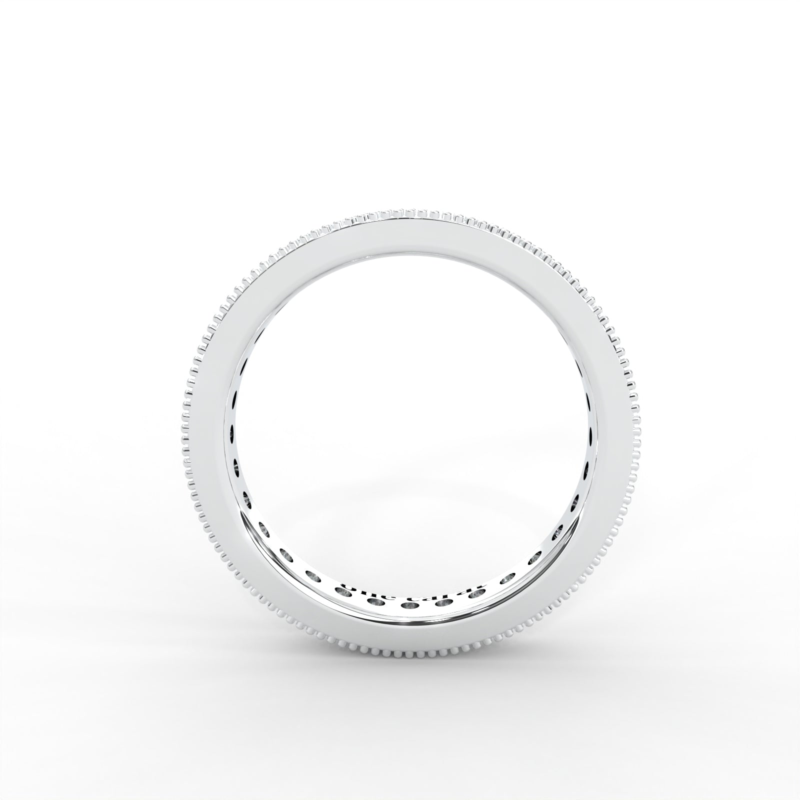 1 CARAT Round Moissanite Milgrain Channel Set Eternity Band in 14K Rose Gold Plated