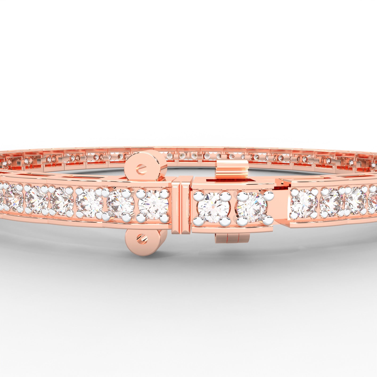 1.71 CARAT Round Moissanite Tennis Bracelet in 14K White Gold Plated