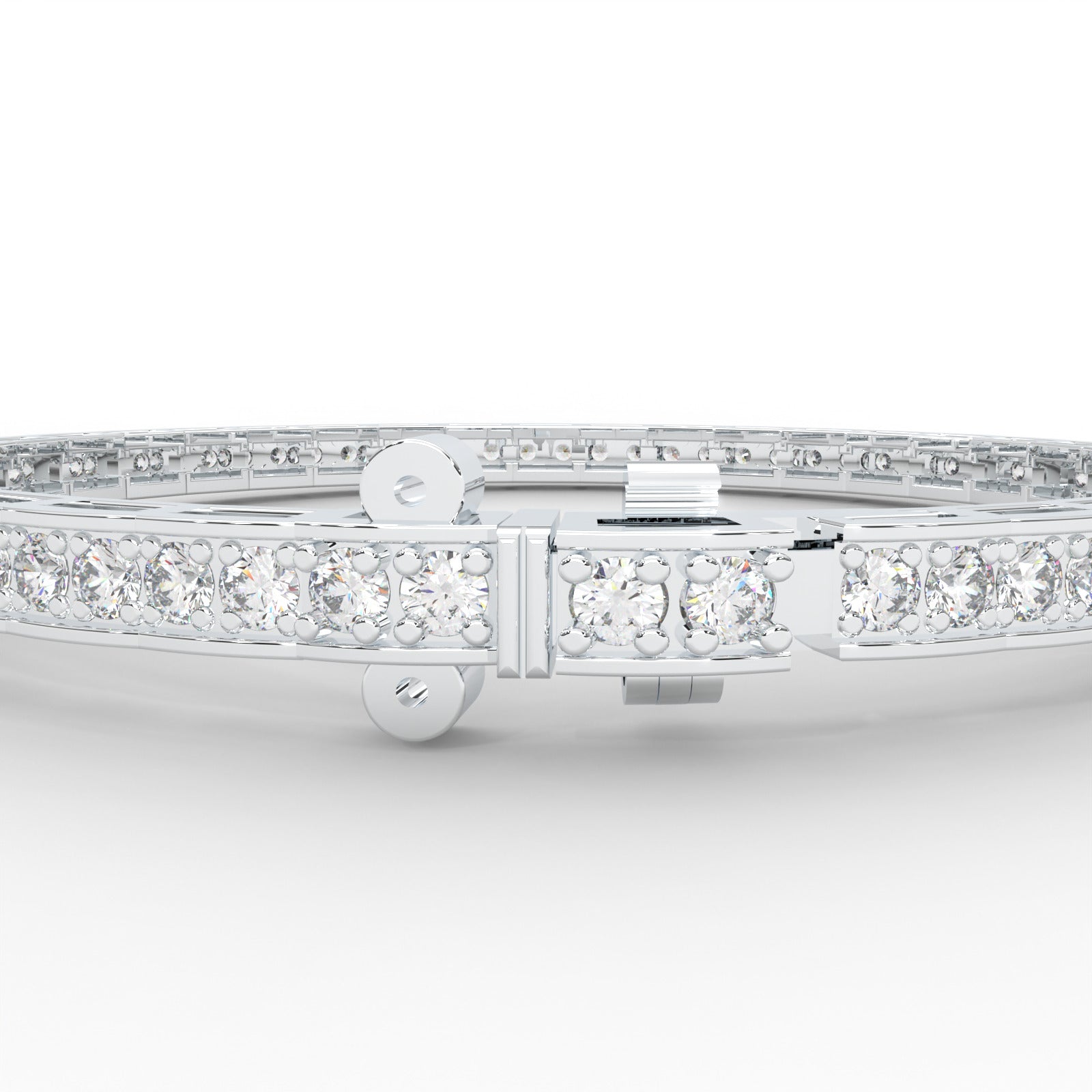 1.71 CARAT Round Moissanite Tennis Bracelet in 14K White Gold Plated
