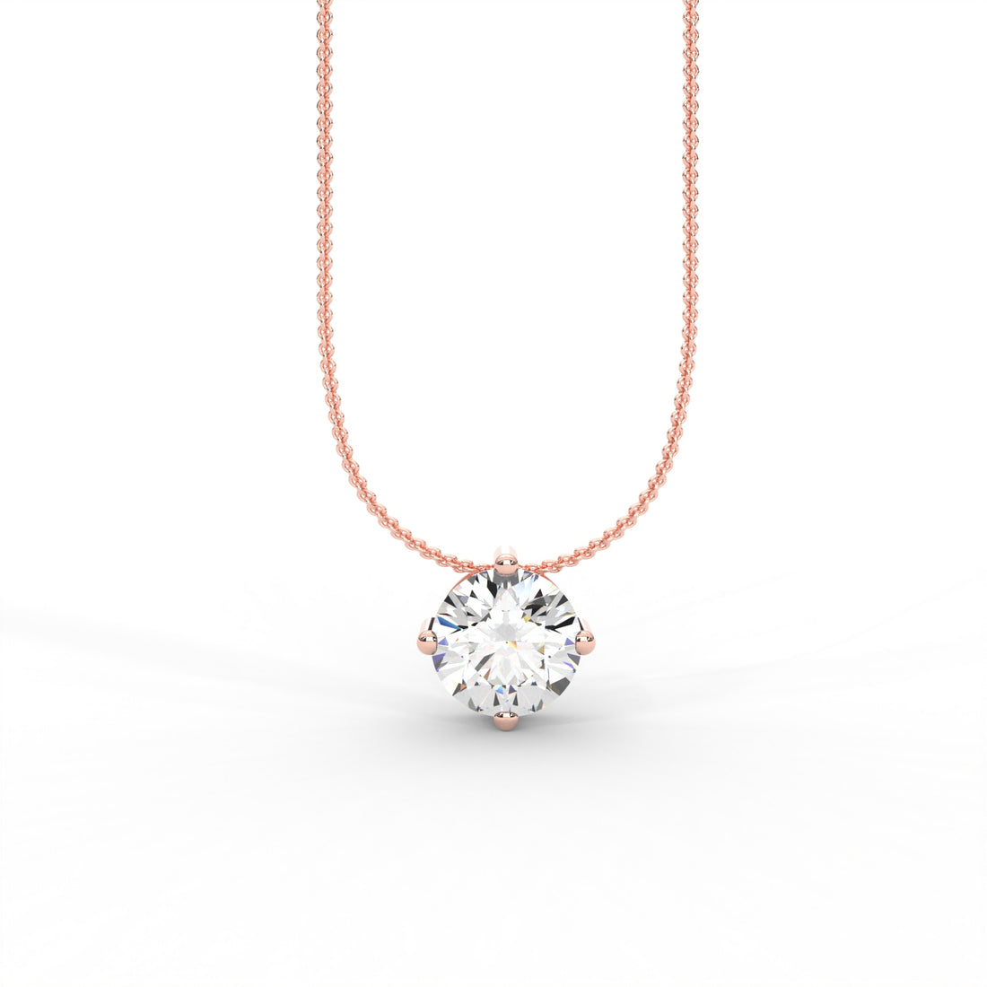 Round Moissanite Solitaire Pendant - 1 CARAT in 14K Yellow Gold Plated