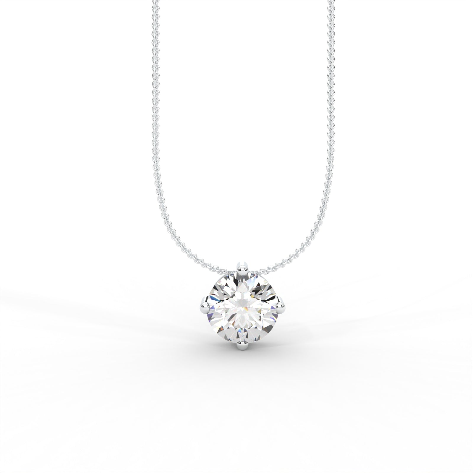 Round Moissanite Solitaire Pendant - 1 CARAT in 14K Yellow Gold Plated