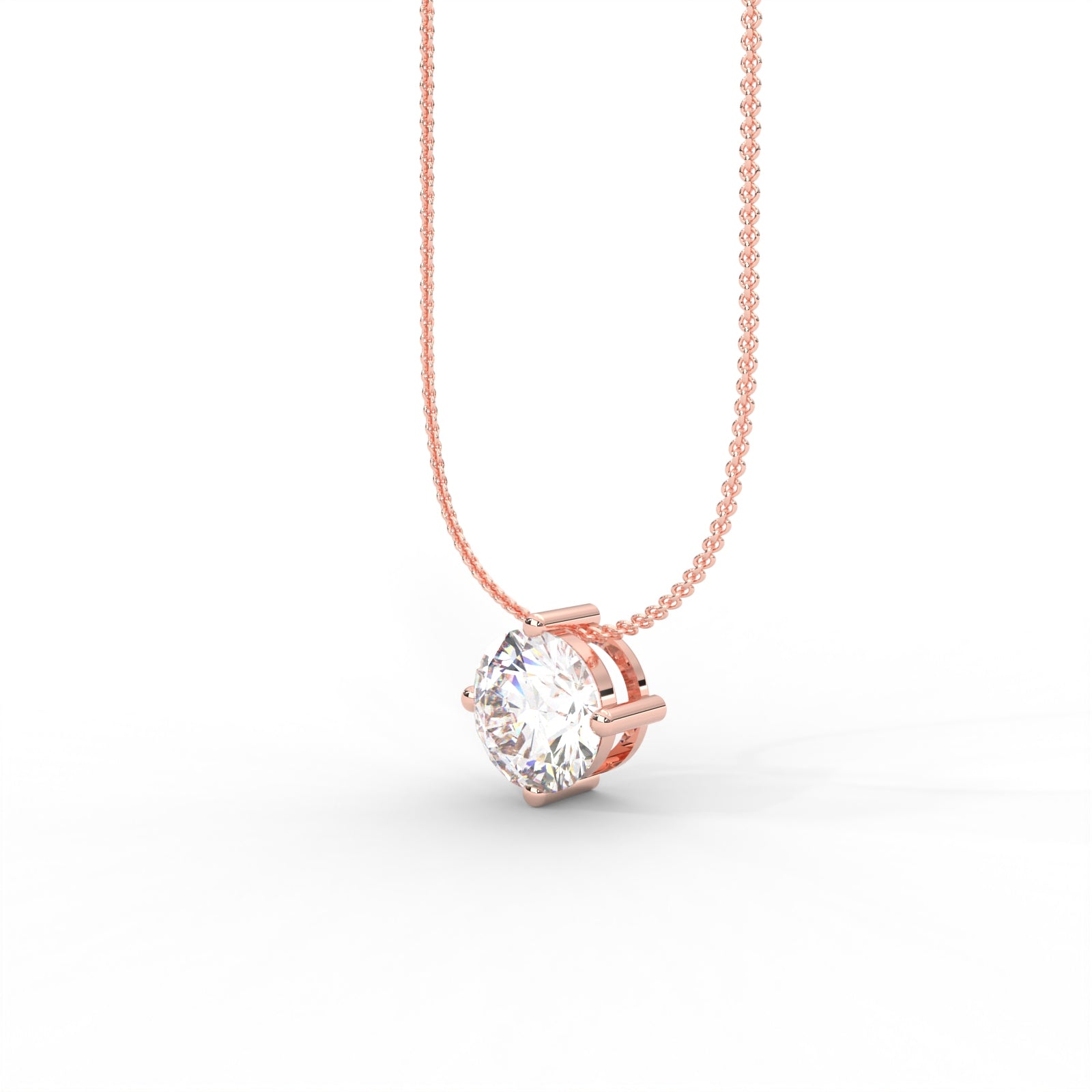 Round Moissanite Solitaire Pendant - 1 CARAT in 14K Yellow Gold Plated