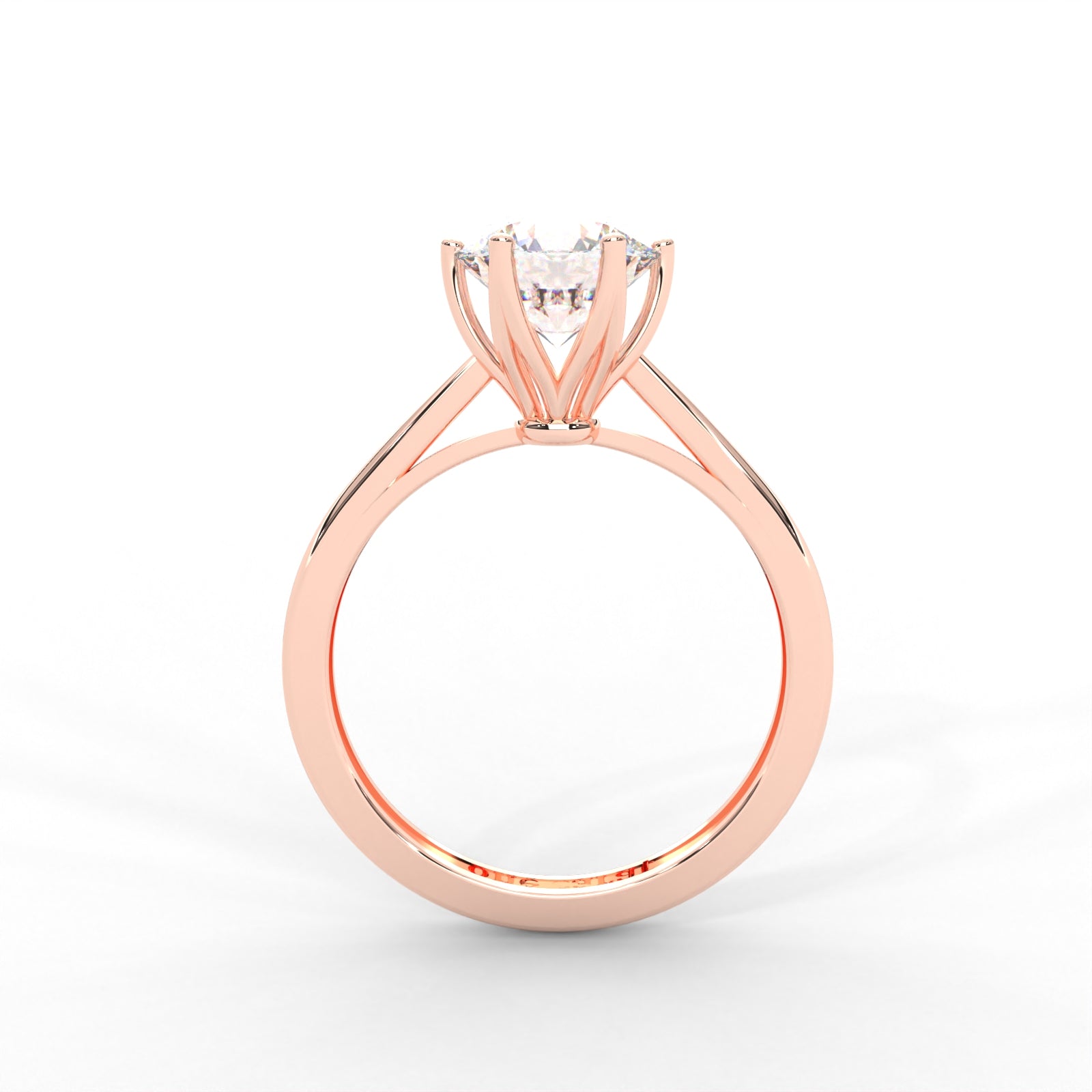 Round Moissanite Six Prong Solitaire Ring - 1.87 CTW in 14K White Gold Plated