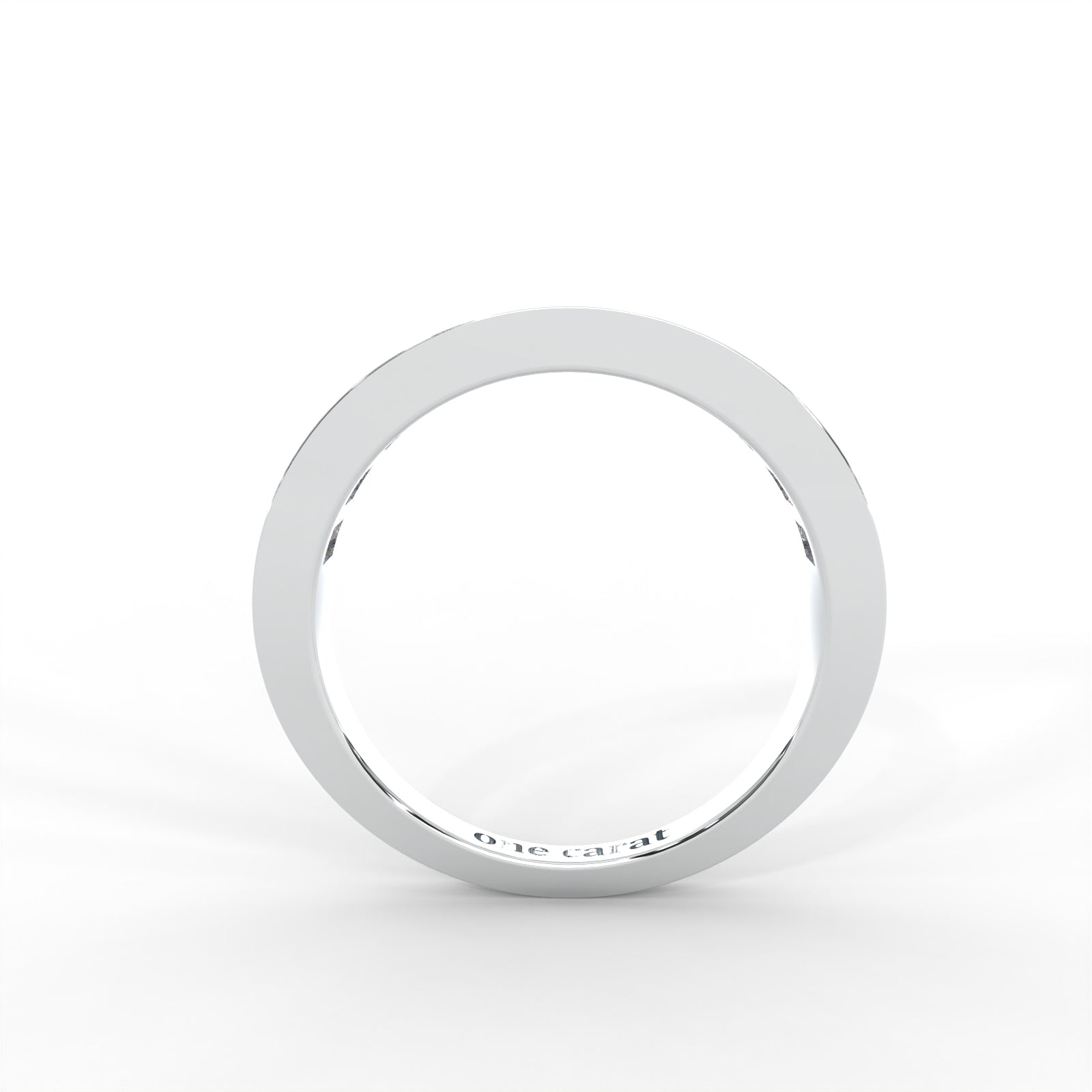 1 CARAT Square Moissanite Channel Set Anniversary Band Ring in 14K White Gold Plated