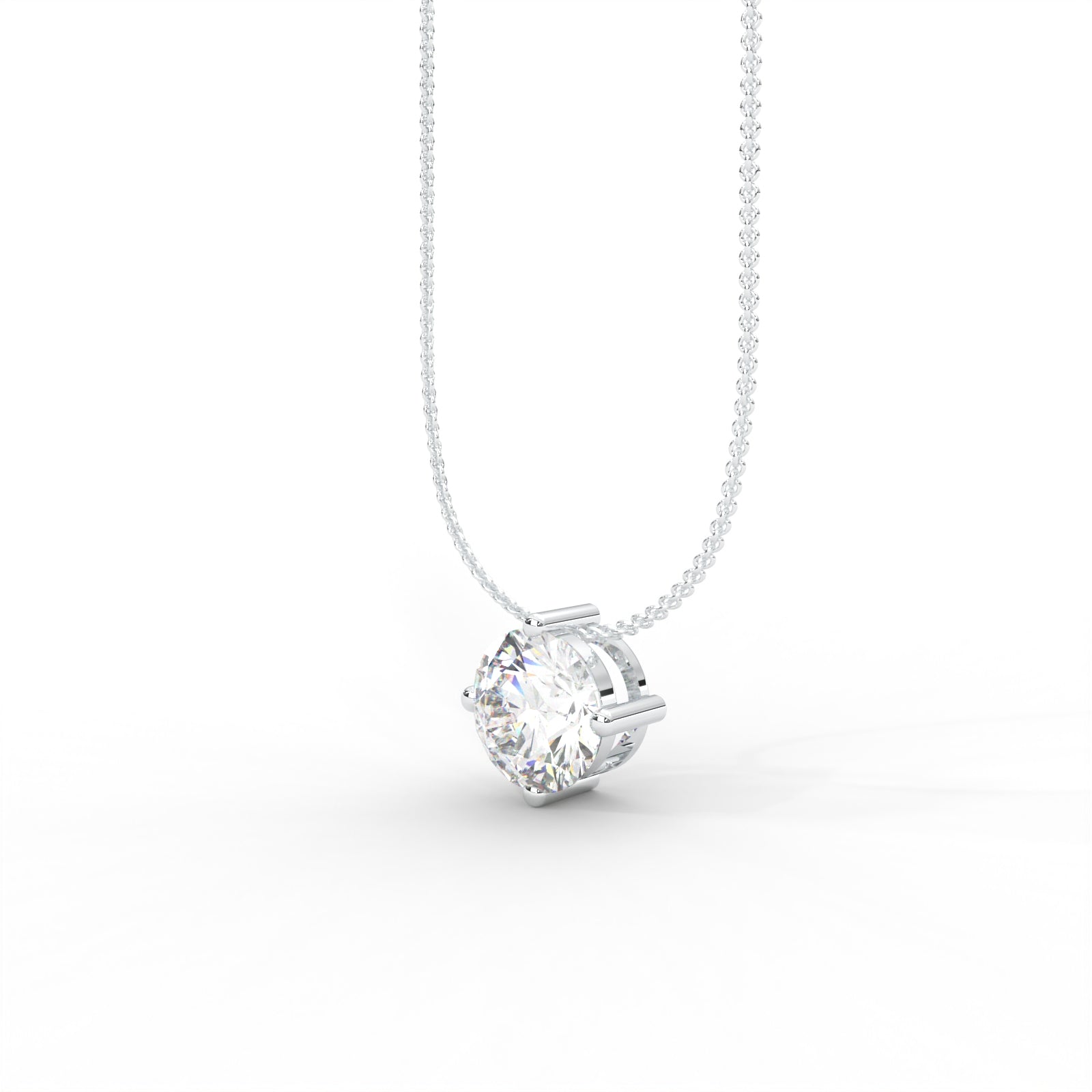 Round Moissanite Solitaire Pendant - 1 CARAT in 14K Yellow Gold Plated