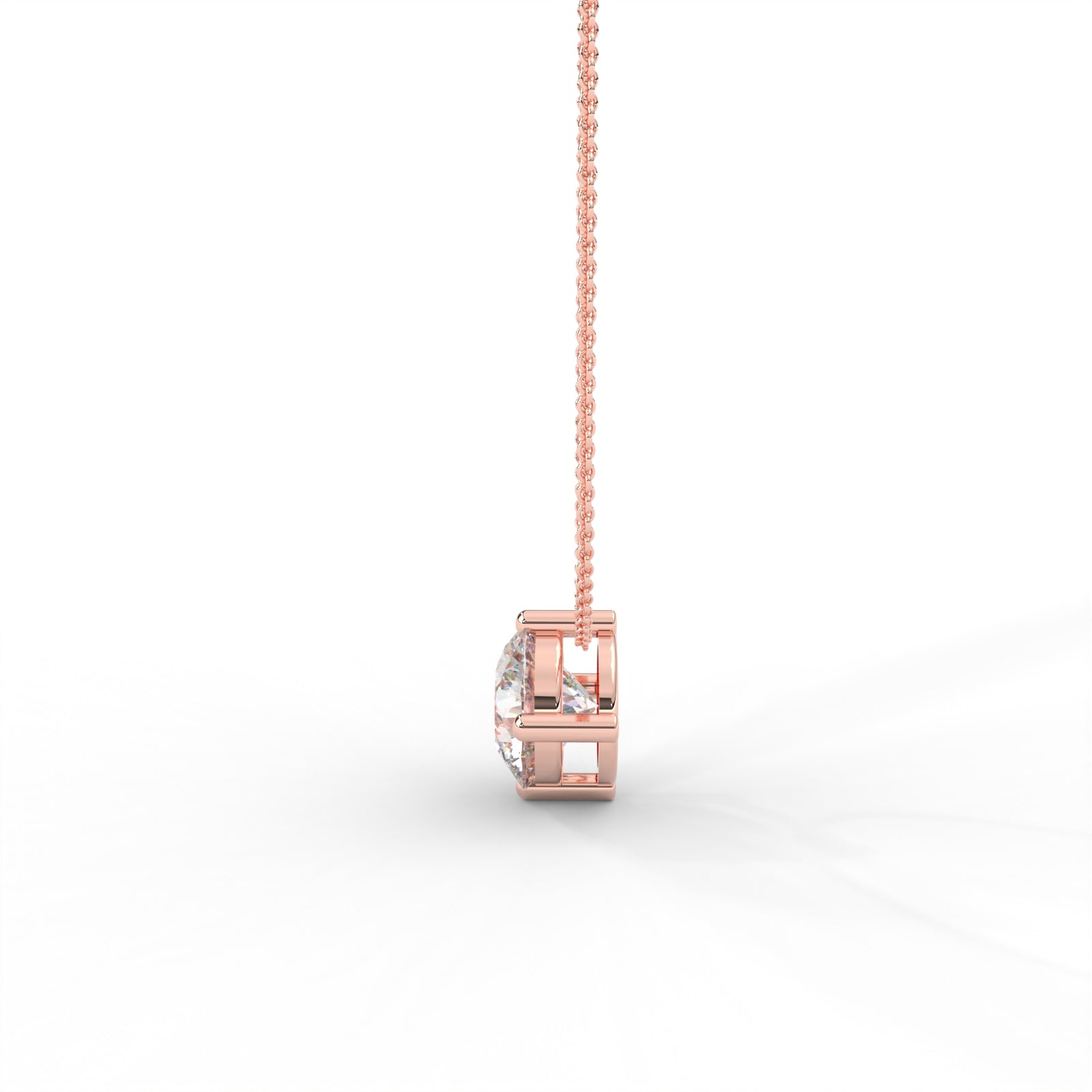 Round Moissanite Solitaire Pendant - 1 CARAT in 14K Yellow Gold Plated