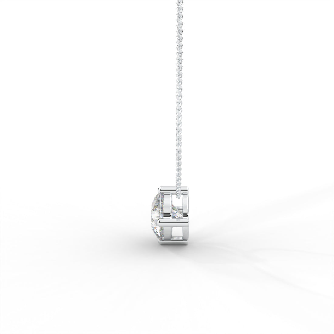 Round Moissanite Solitaire Pendant - 1 CARAT in 14K Yellow Gold Plated