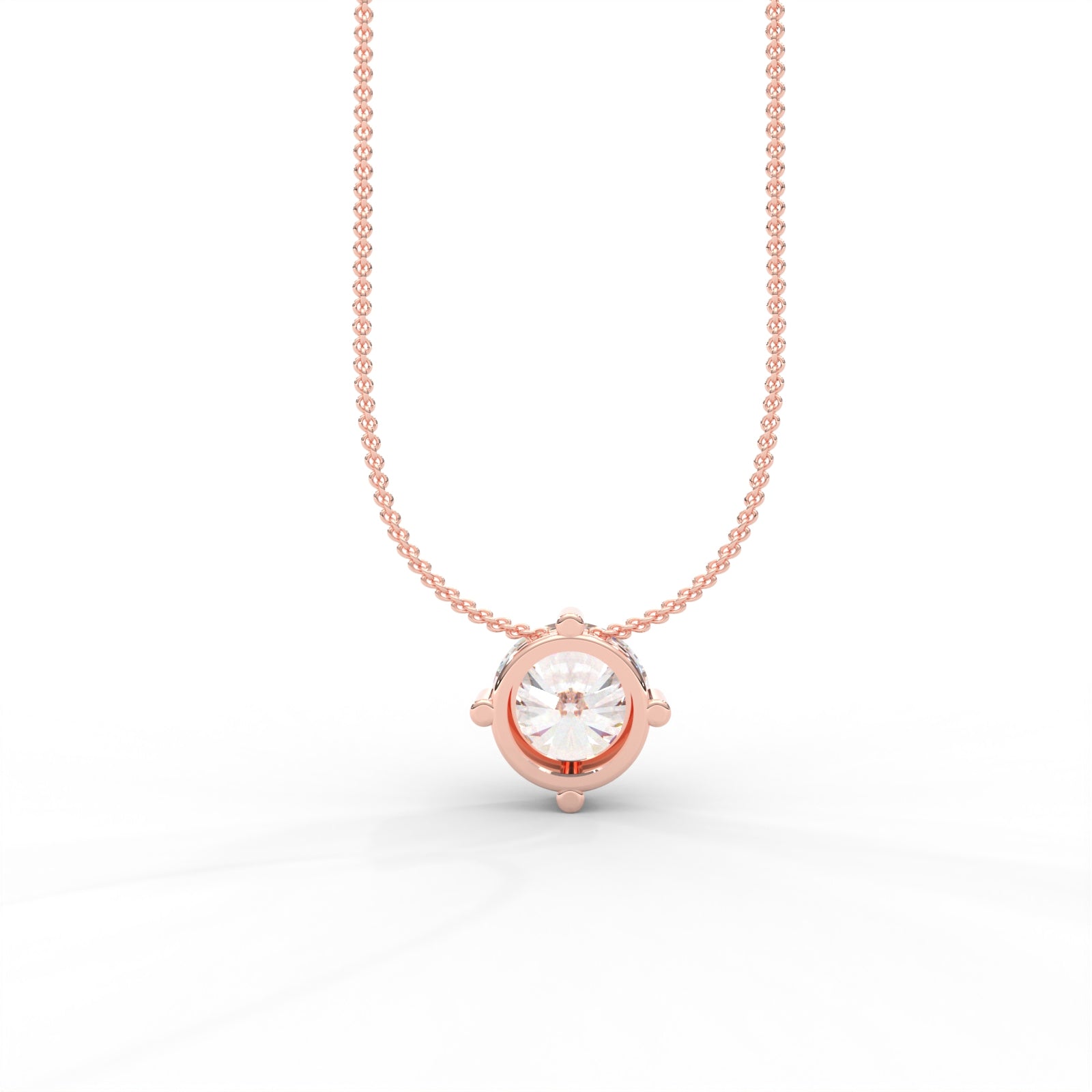 Round Moissanite Solitaire Pendant - 1 CARAT in 14K Yellow Gold Plated