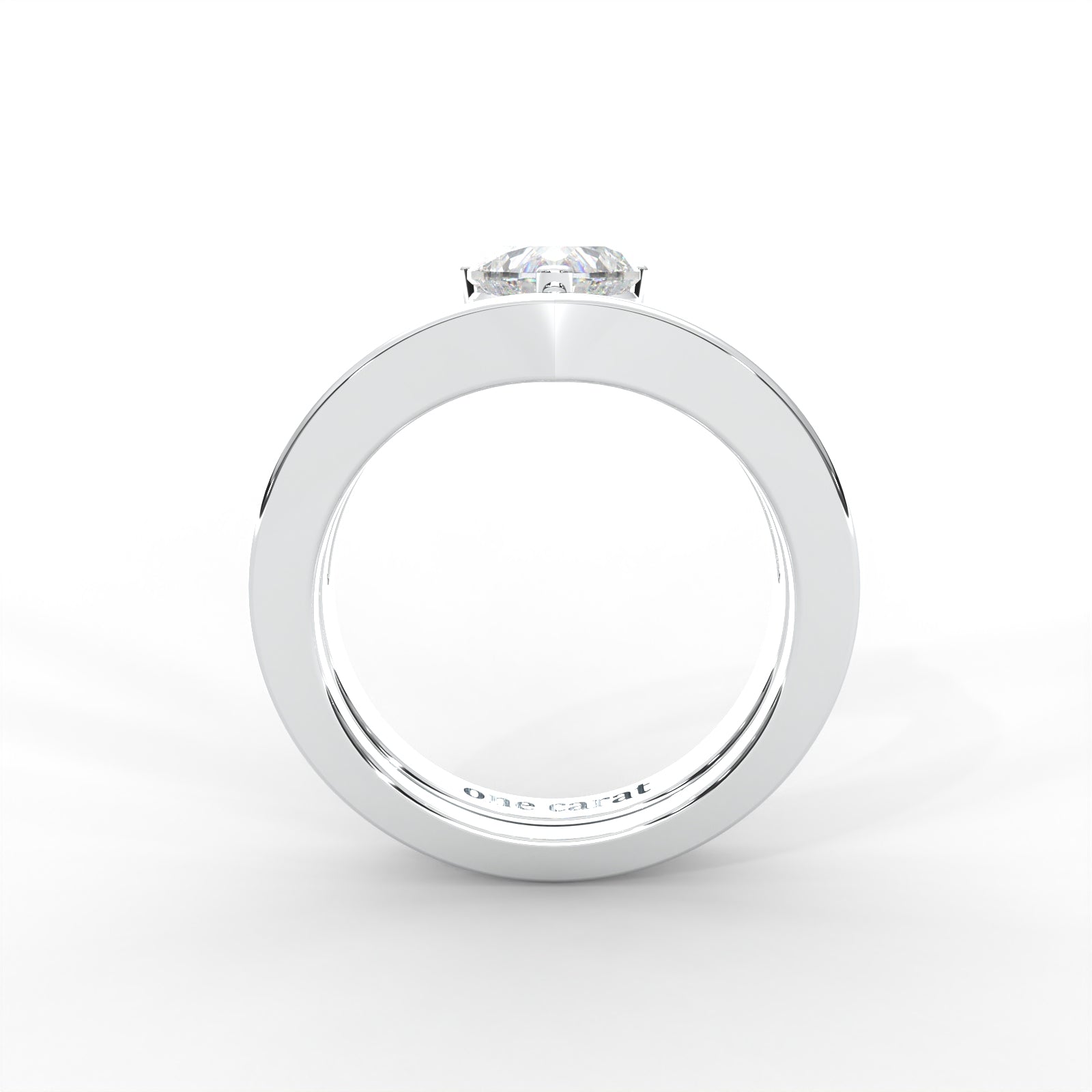 0.80 CARAT Heart Moissanite Split Shank Solitaire Bridal Set Ring in 14K White Gold Plated