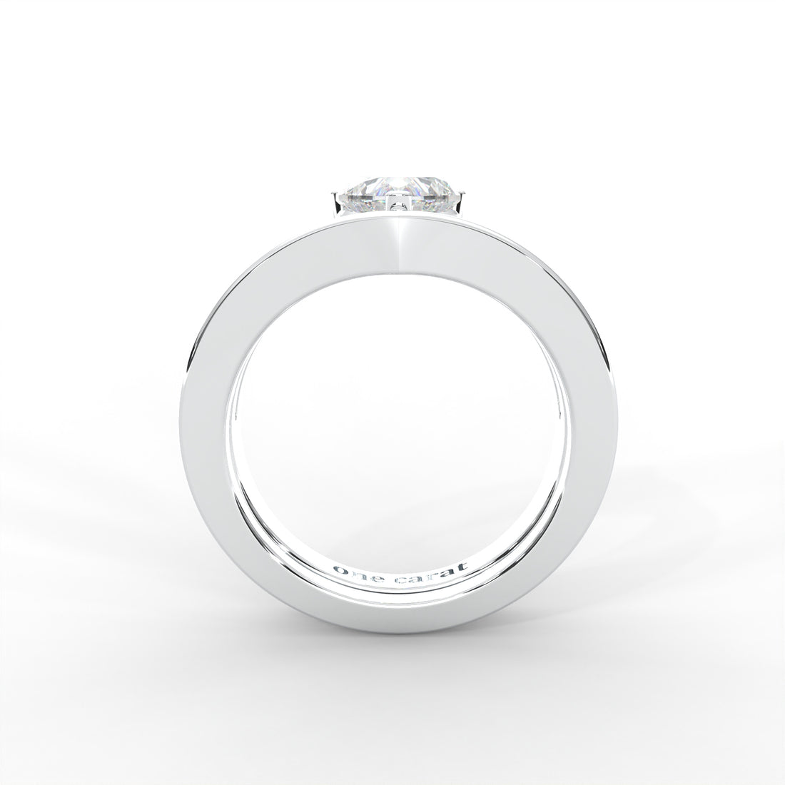 0.80 CARAT Heart Moissanite Split Shank Solitaire Bridal Set Ring in 14K White Gold Plated
