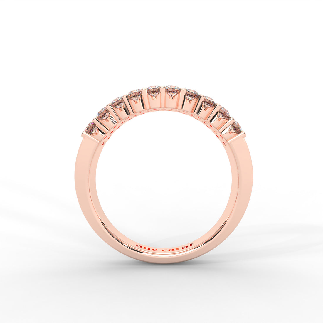 0.93 CARAT Round Moissanite Three Row Pave Anniversary Band in 14K Yellow Gold Plated
