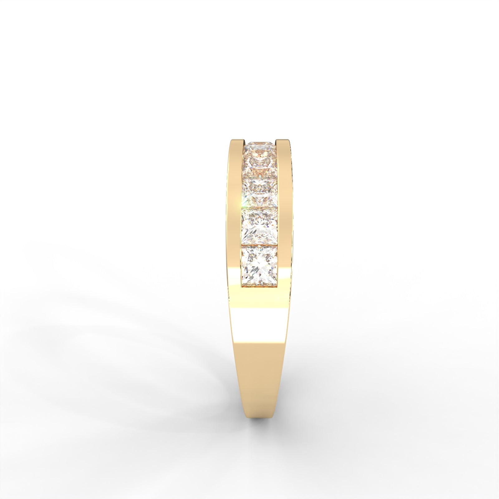 1 CARAT Square Moissanite Channel Set Anniversary Band Ring in 14K White Gold Plated