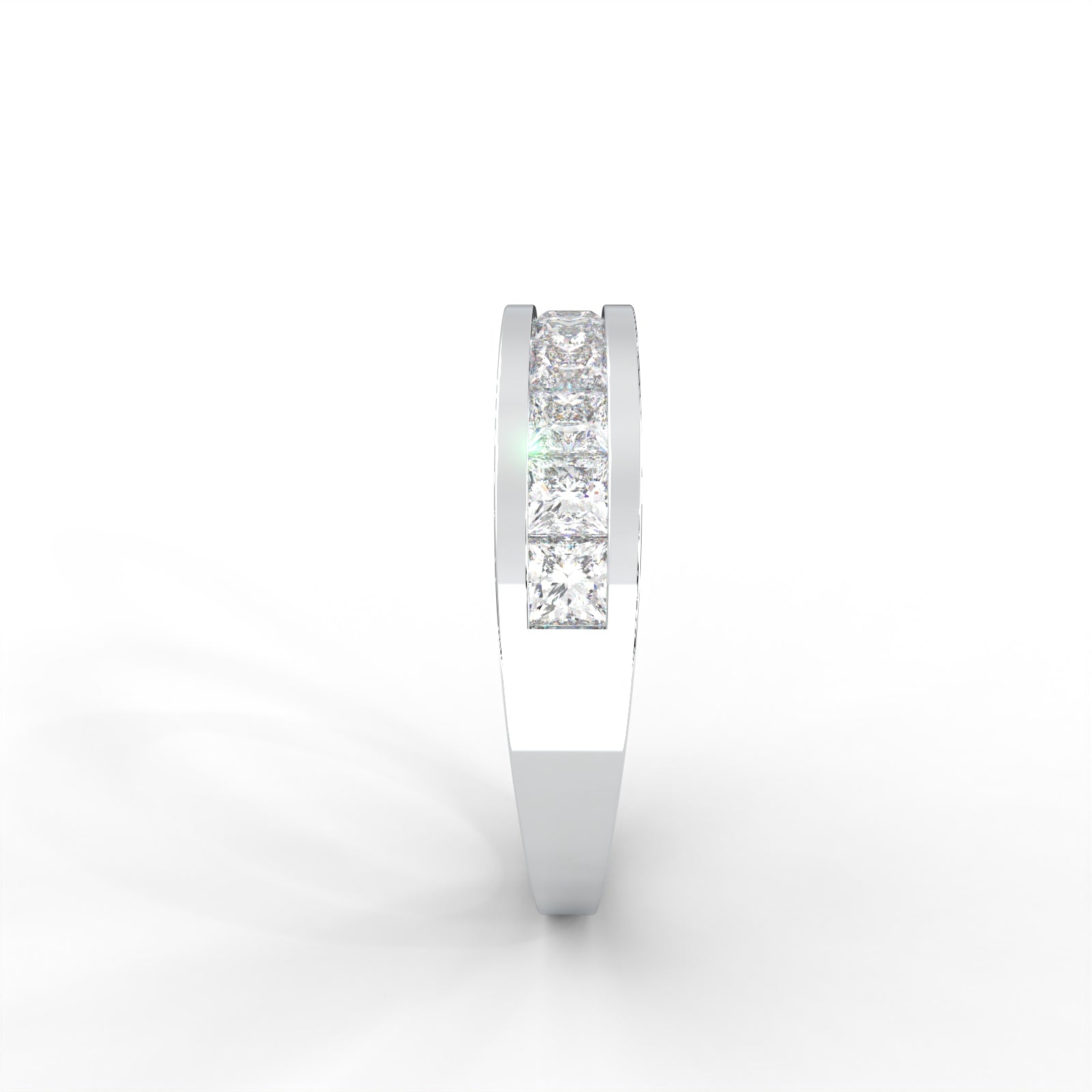 1 CARAT Square Moissanite Channel Set Anniversary Band Ring in 14K White Gold Plated