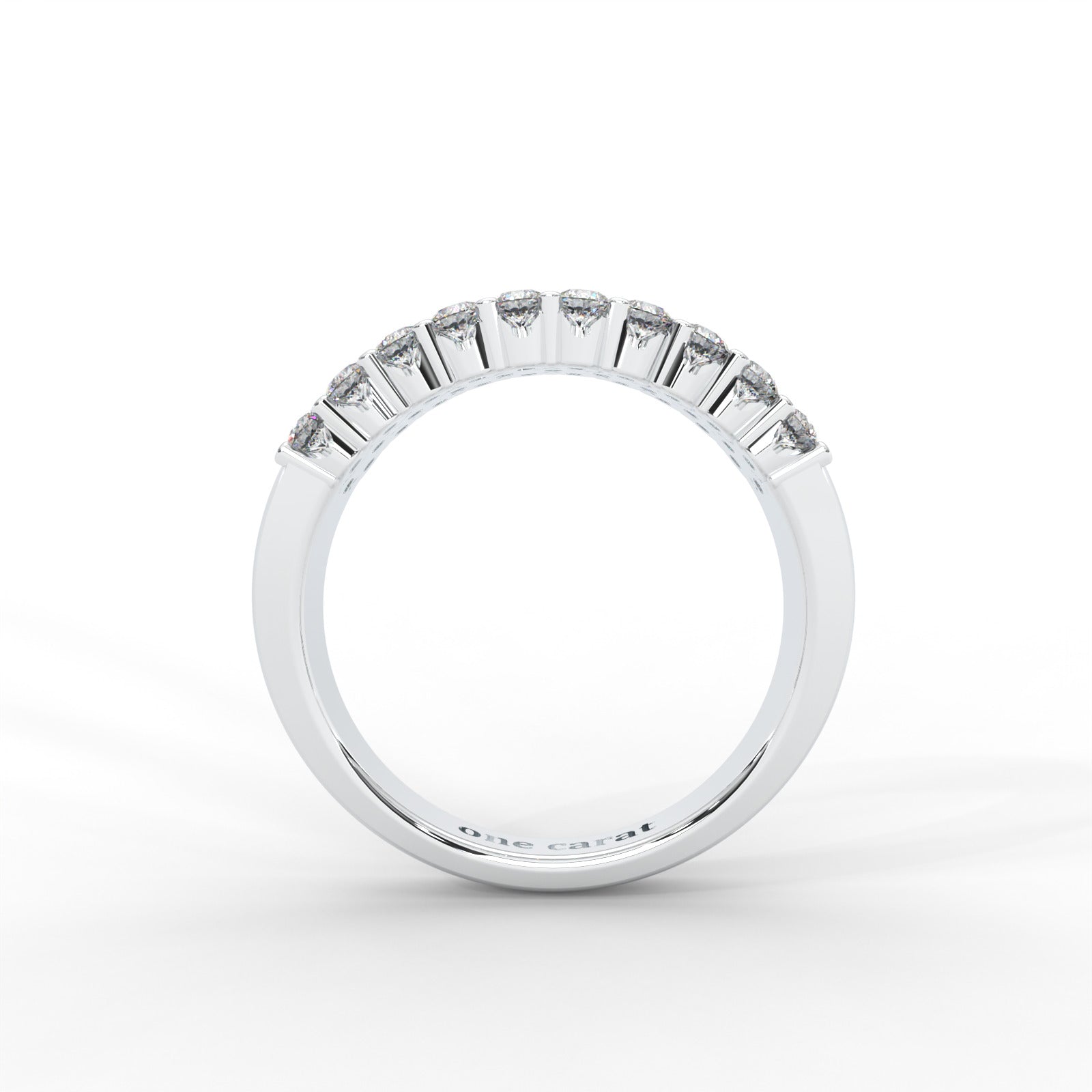 0.93 CARAT Round Moissanite Three Row Pave Anniversary Band in 14K Yellow Gold Plated