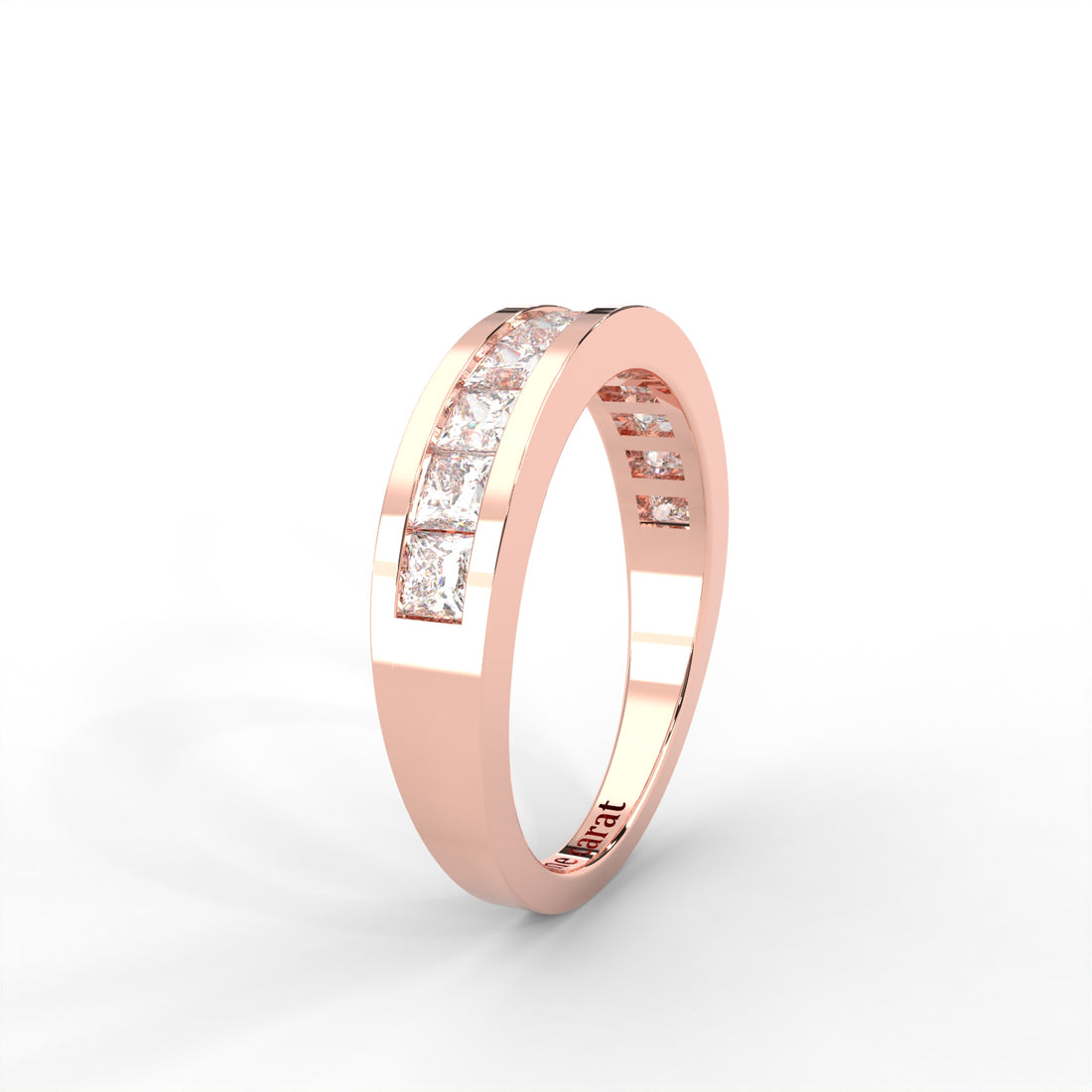 1 CARAT Square Moissanite Channel Set Anniversary Band Ring in 14K White Gold Plated