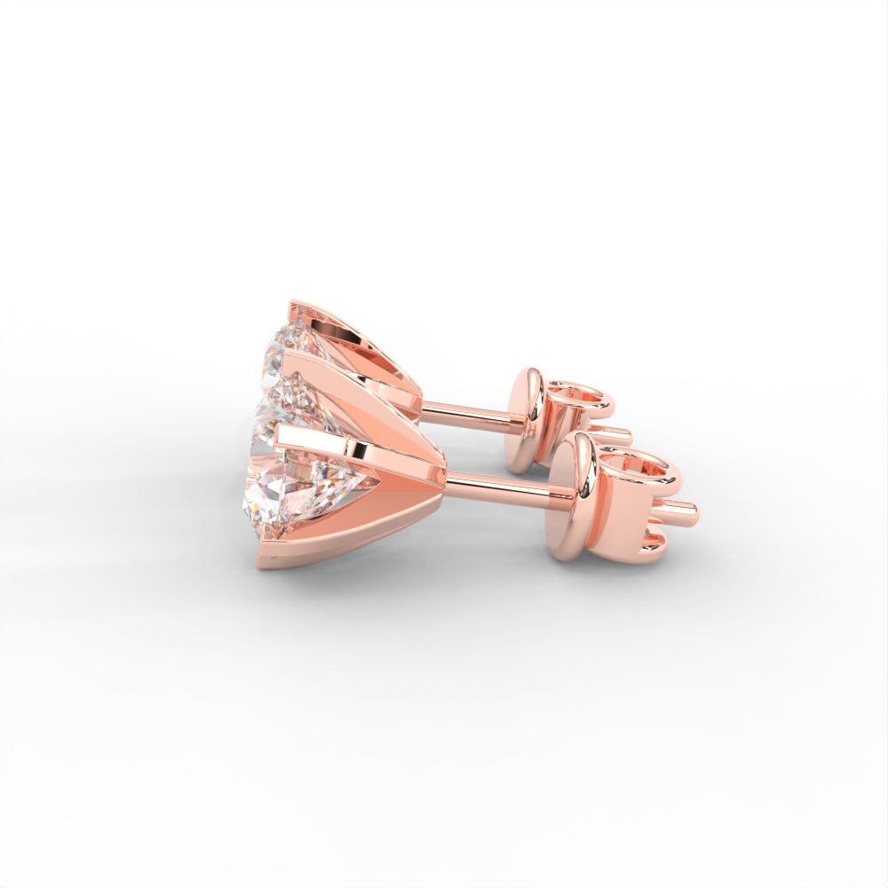 Round Moissanite Stud Earrings - 1 CARAT in 14K White Gold Plated