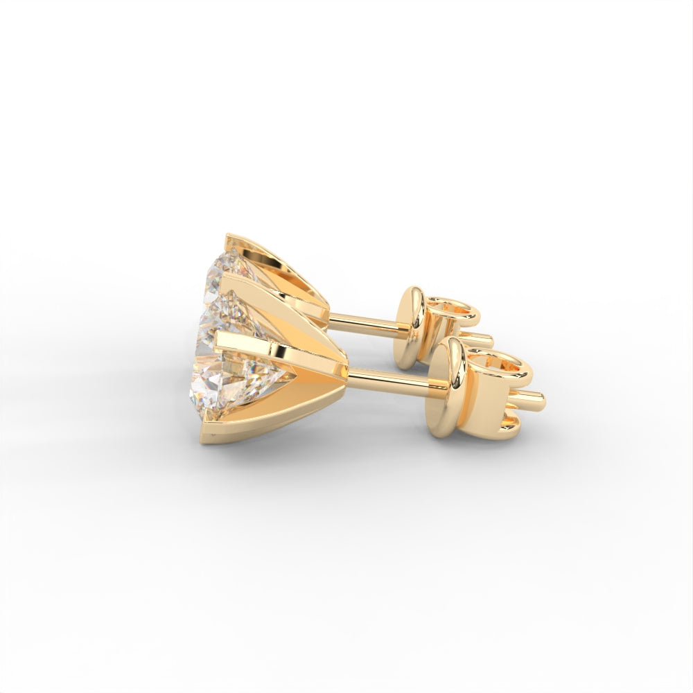 Round Moissanite Stud Earrings - 1 CARAT in 14K White Gold Plated