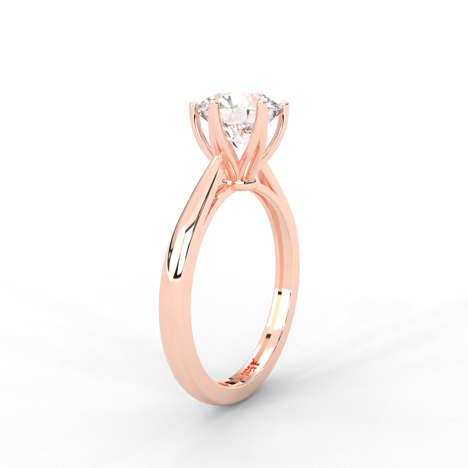 Round Moissanite Six Prong Solitaire Ring - 1.87 CTW in 14K White Gold Plated