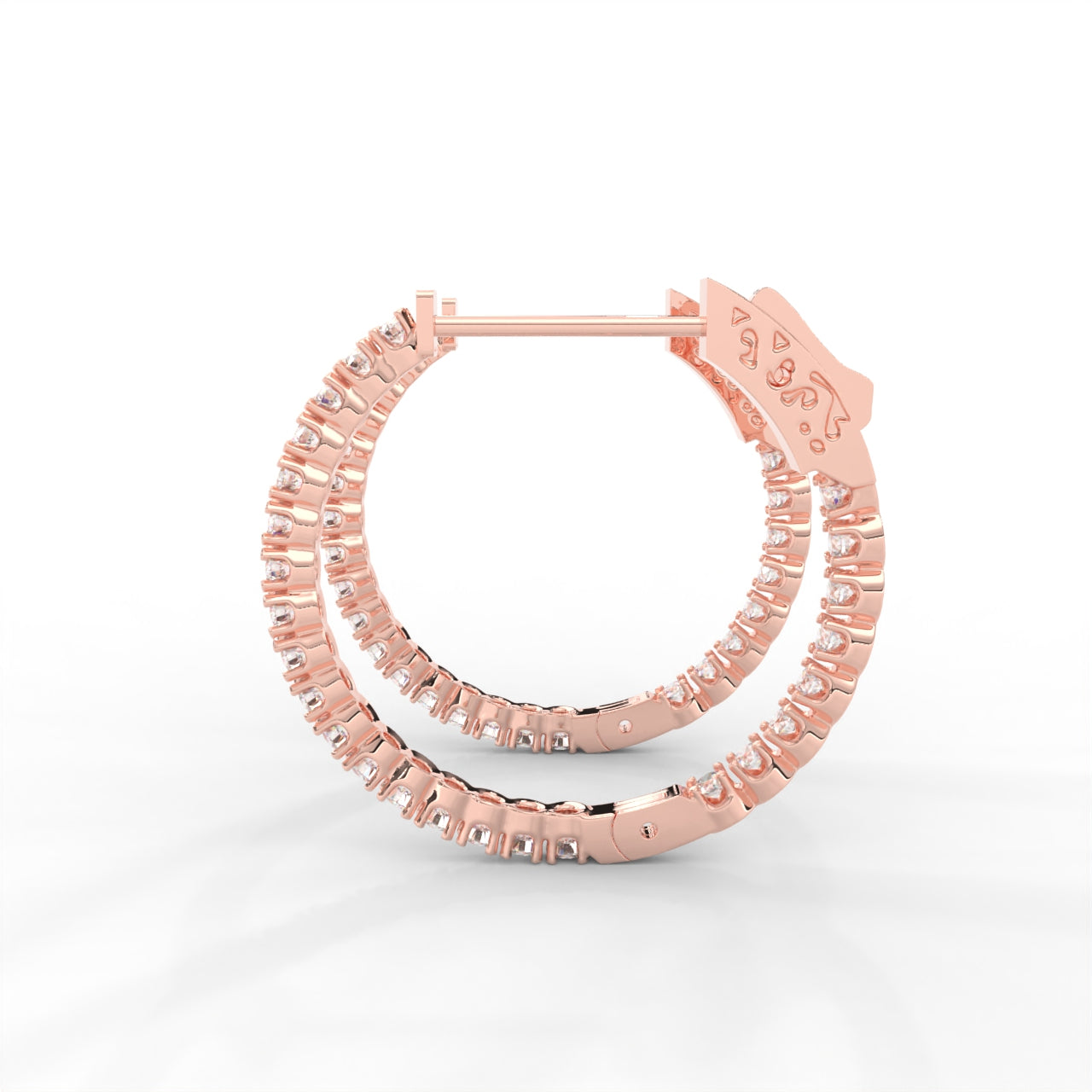 1 CARAT Round Moissanite Hoop Earrings in 14K White Gold Plated