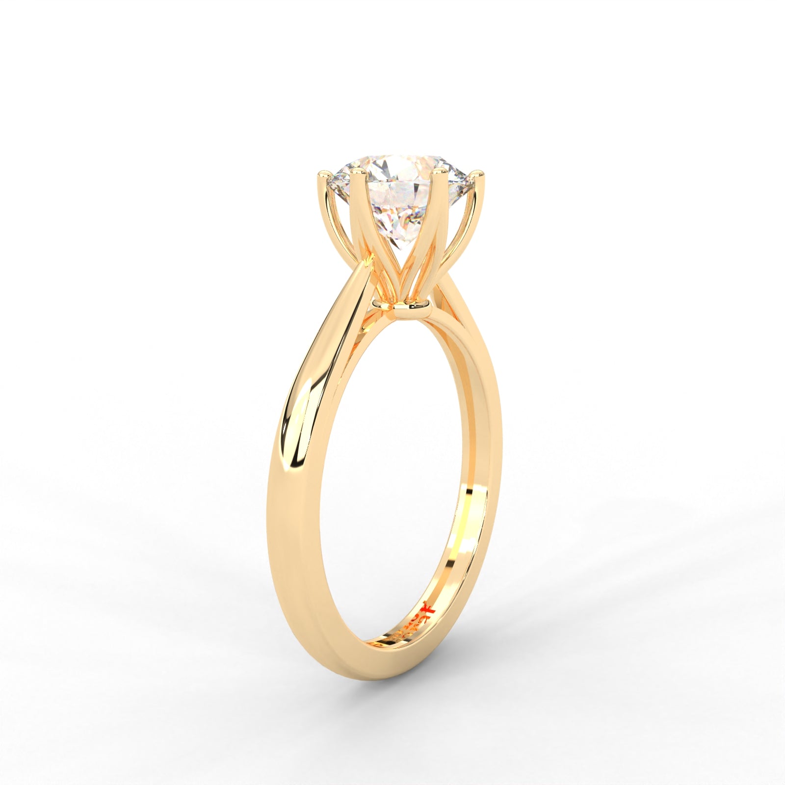 Round Moissanite Six Prong Solitaire Ring - 1.87 CTW in 14K White Gold Plated